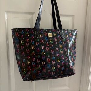 Dooney & Bourke Black Tote Bag with Signature Monogram